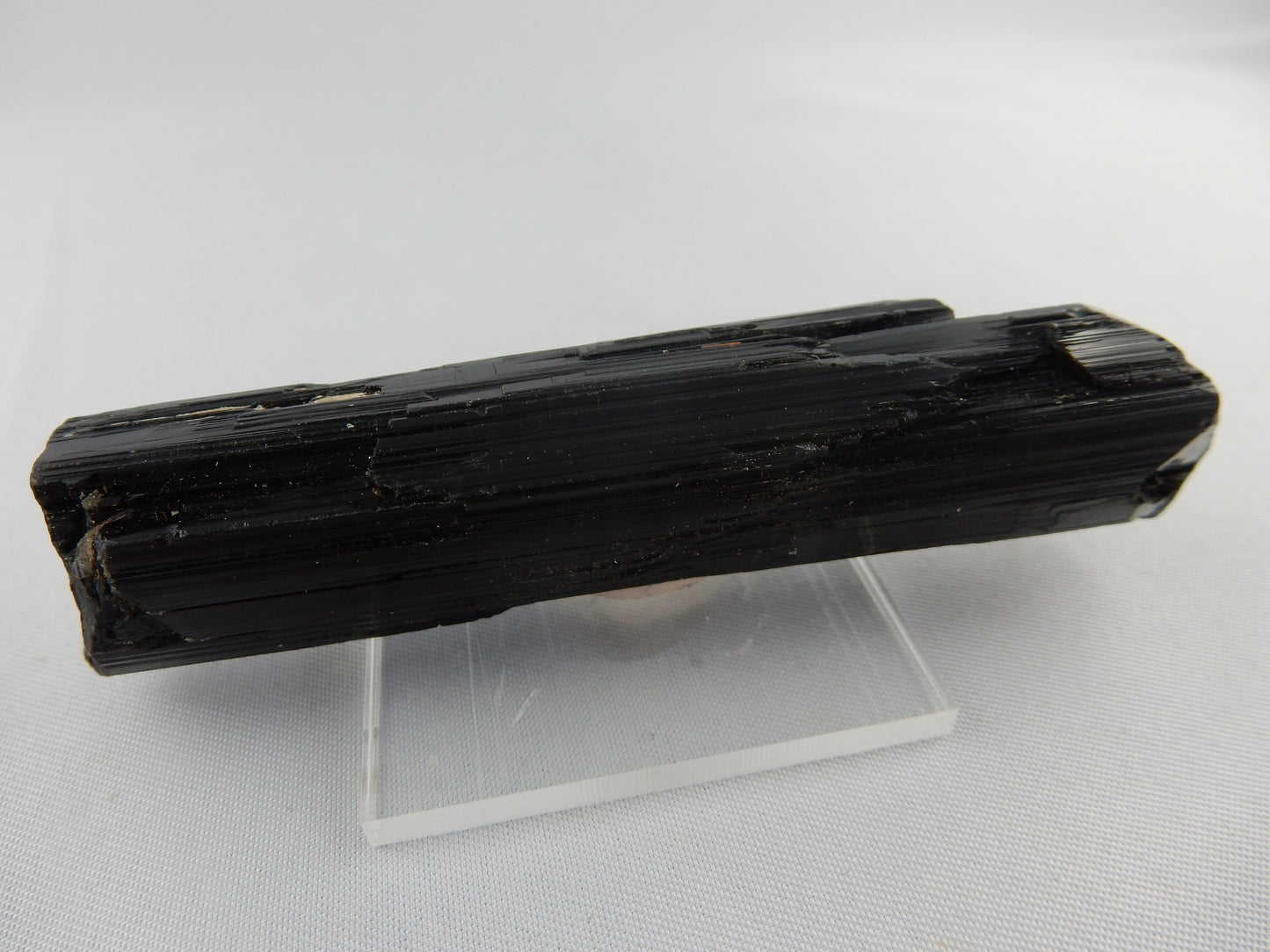 big complete perfect gemmy black terminated Tourmaline - with multiple terminated "side-cars" crystals - gemmy striations