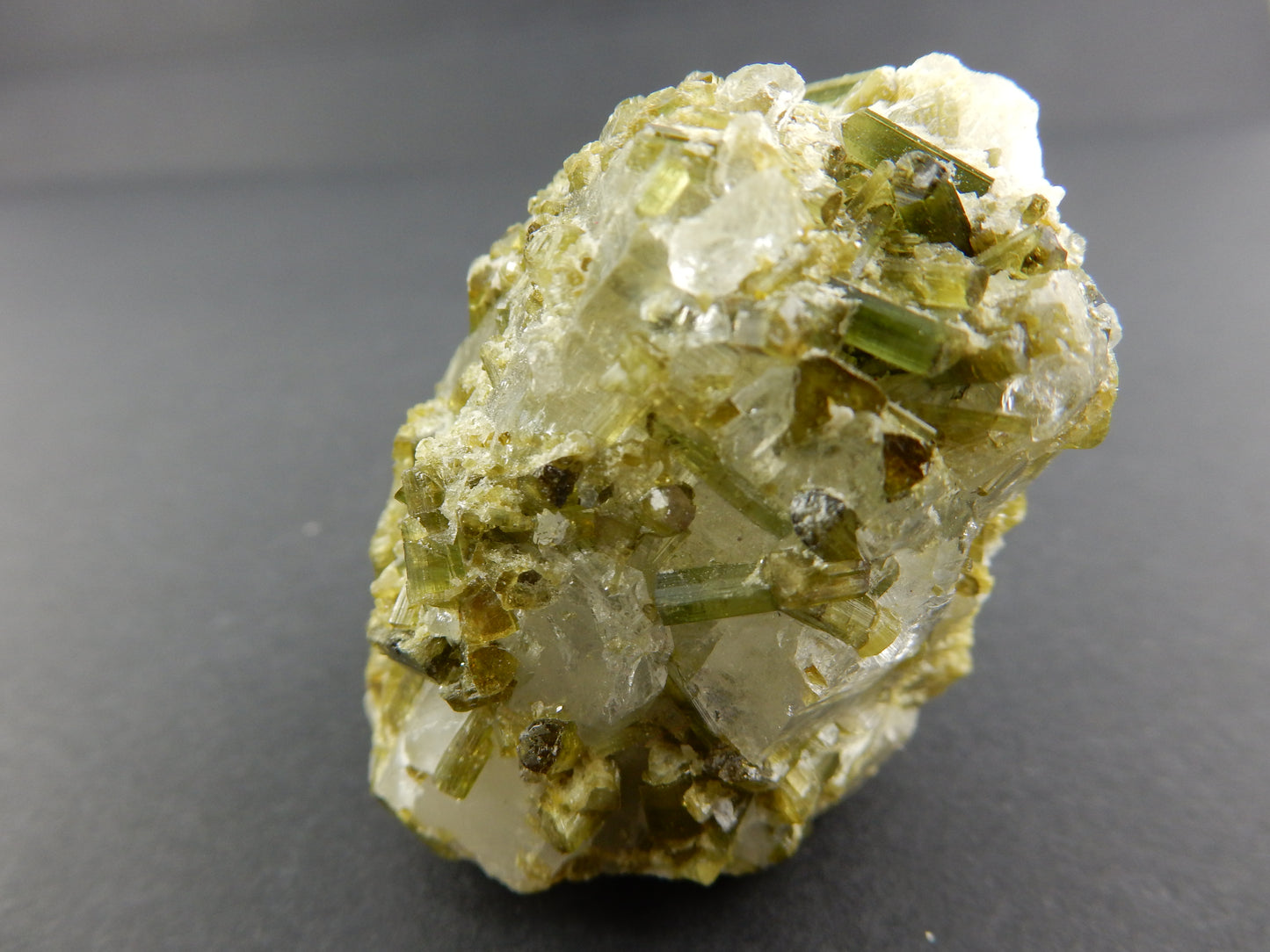 Tourmaline - green Clusters on Quartz