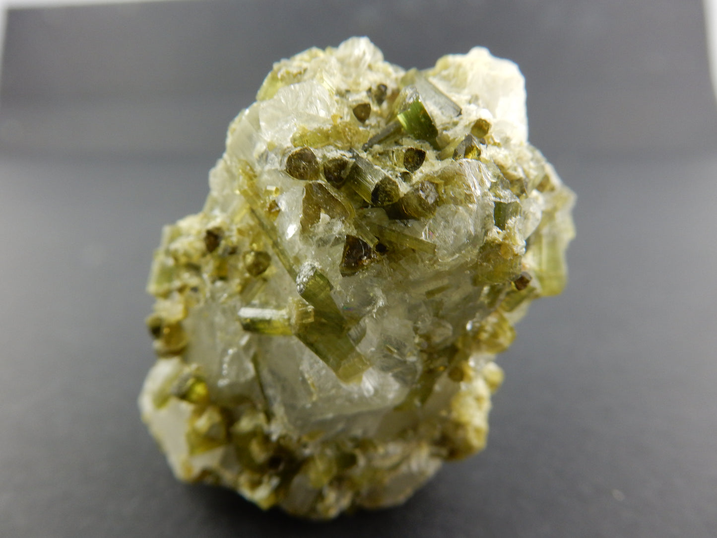 Tourmaline - green Clusters on Quartz