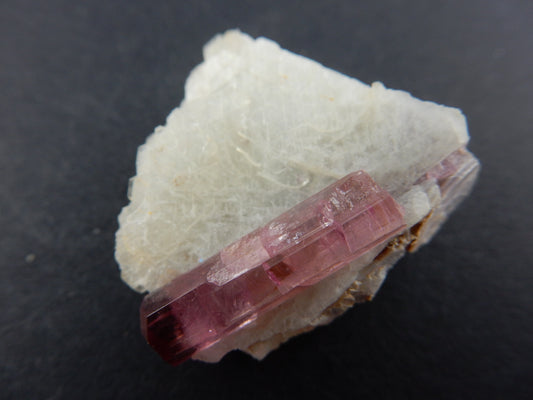 super-gemmy dark red facted-sharp termination Tourmaline elbaite on bed of Cleavanite - famous Cruzeiro MIne