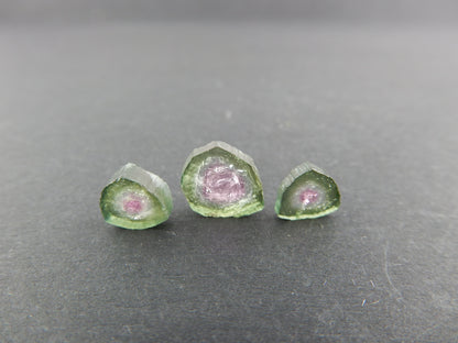 amazing nature's art! - watermelon tourmaline tri perfect for jewelery earrings and pendant - all natura