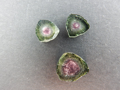 Watermelon Tourmaline Slices Lot (3 pcs)