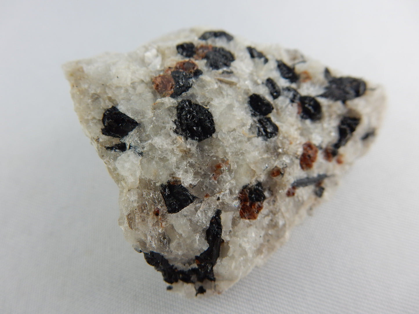 Black Tourmaline and Garnet in Marble