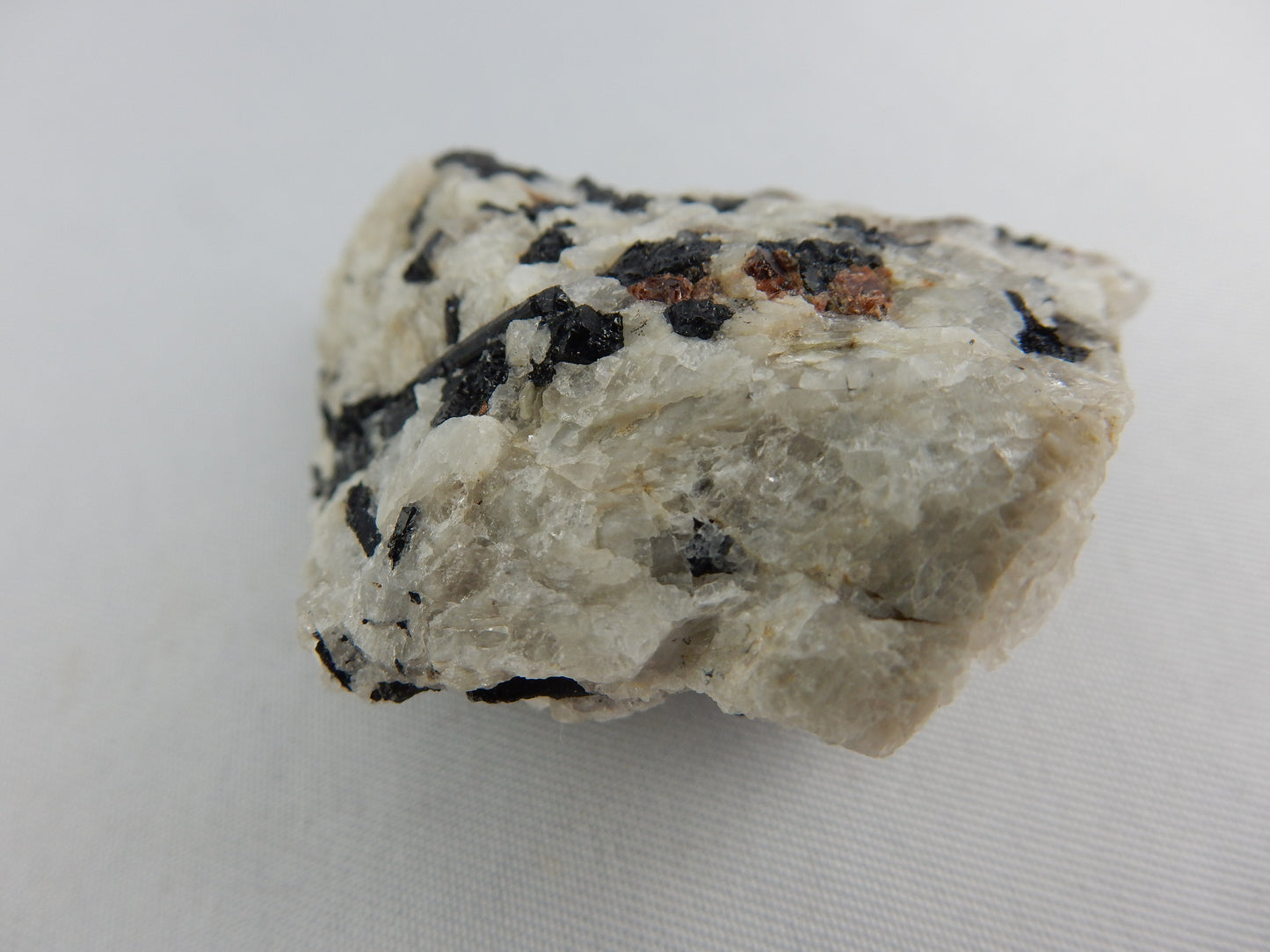 Black Tourmaline and Garnet in Marble