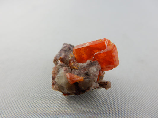 nice perfect blade of gemmy orange Wulfenite (plus a smaller one) - from world-famous Red Cloud Mine Arizona - now closed